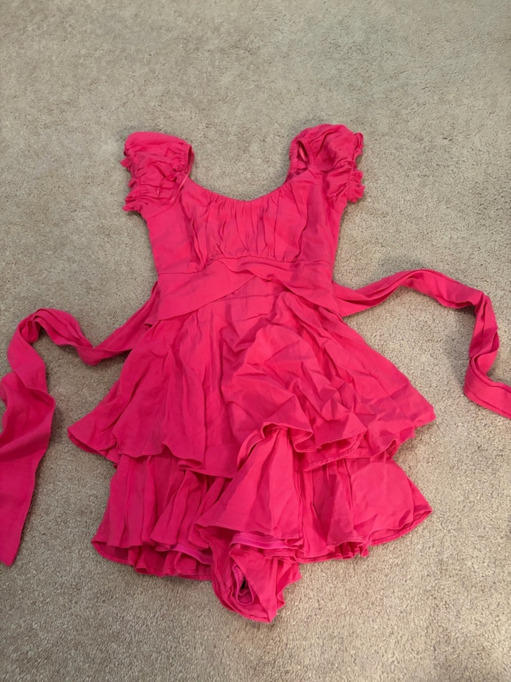 Altar'd State Hot Pink Ruffle Dance Dress